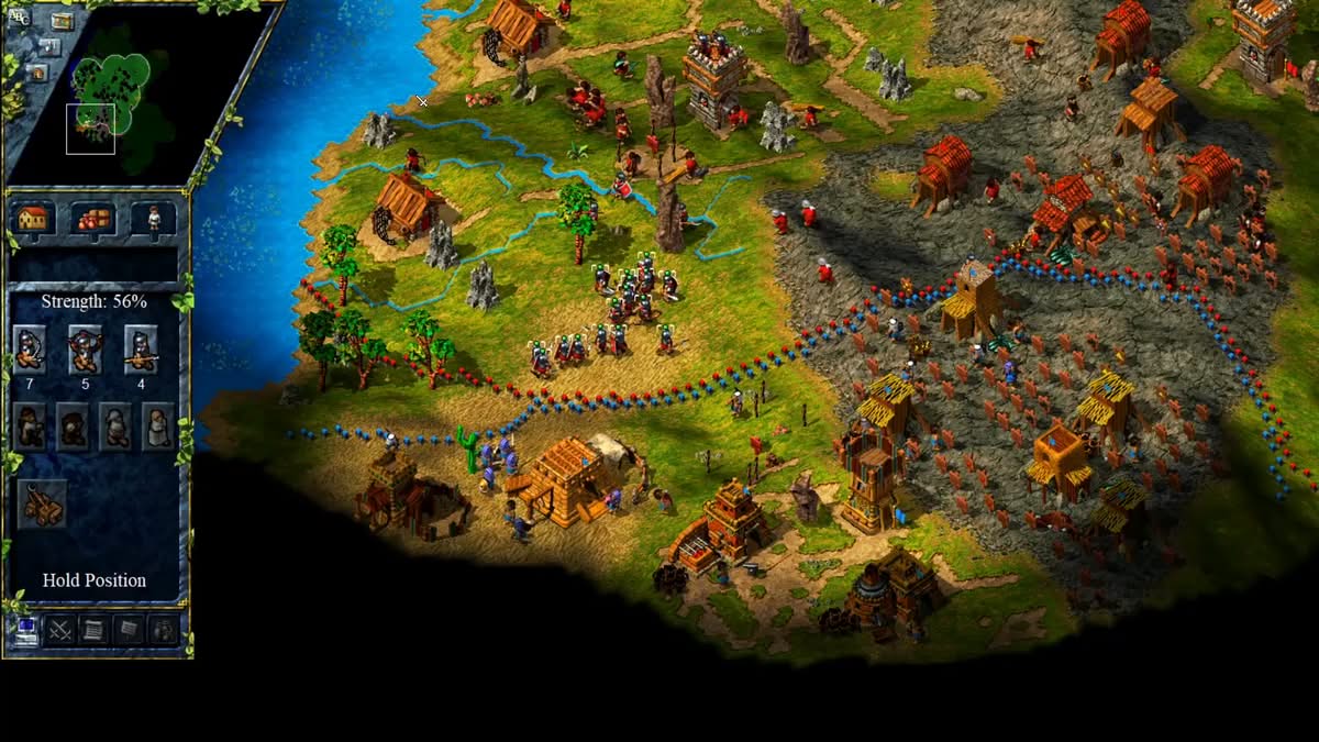 Armée romaine et armée égyptienne qui s'avancent l'une vers l'autre dans The Settlers III