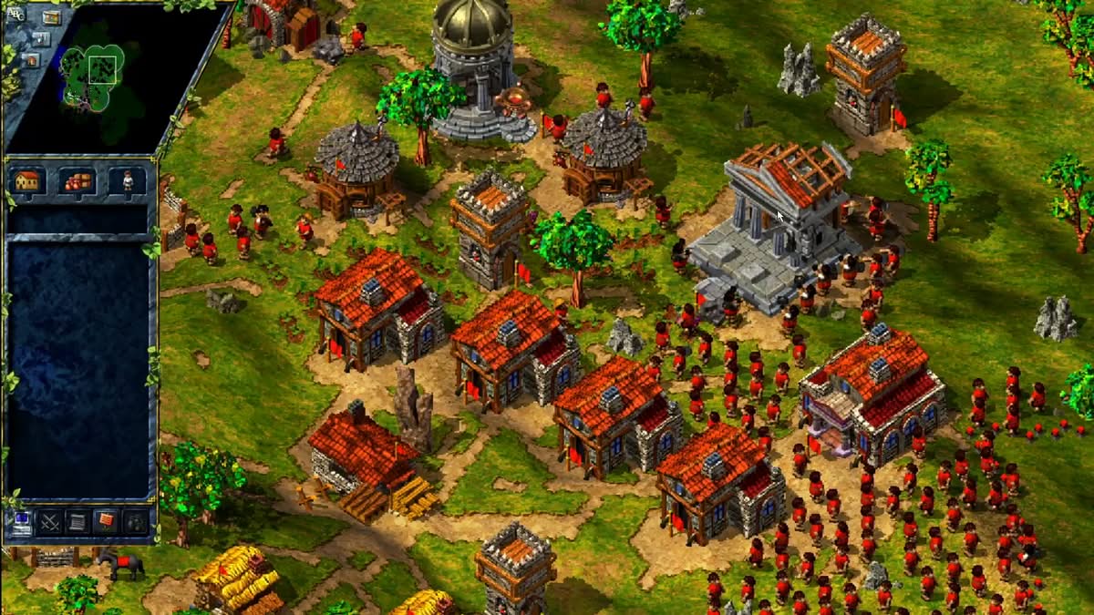 Construction d'un temple et apparition de nouveaux serfs dans The Settlers III