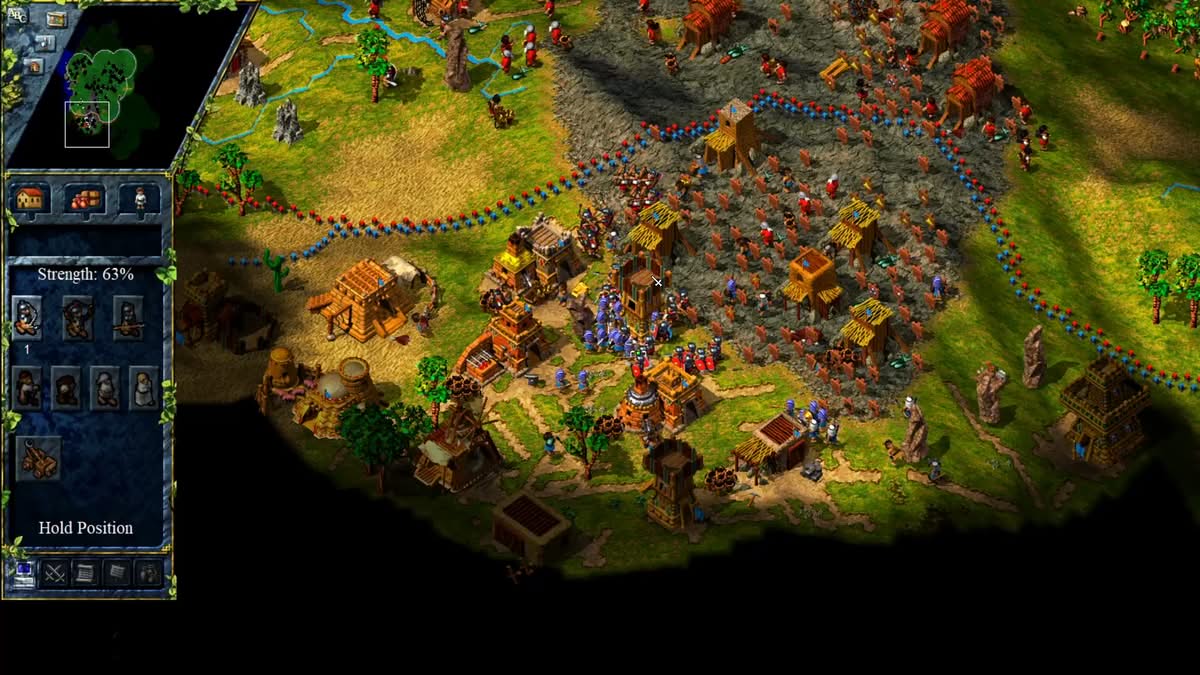Armée romaine attaquant une tour de guet égyptienne dans The Settlers III