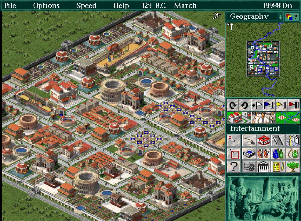 Caesar II - Une ville romaine bien développée avec ses monuments
