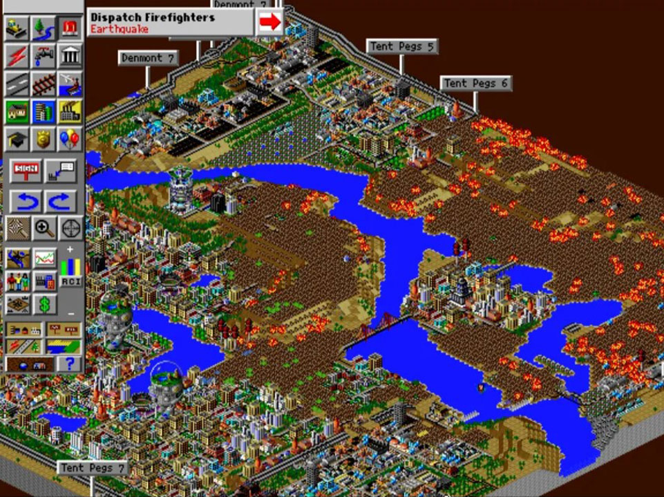 SimCity 2000 - Une ville ravagée par des incendies