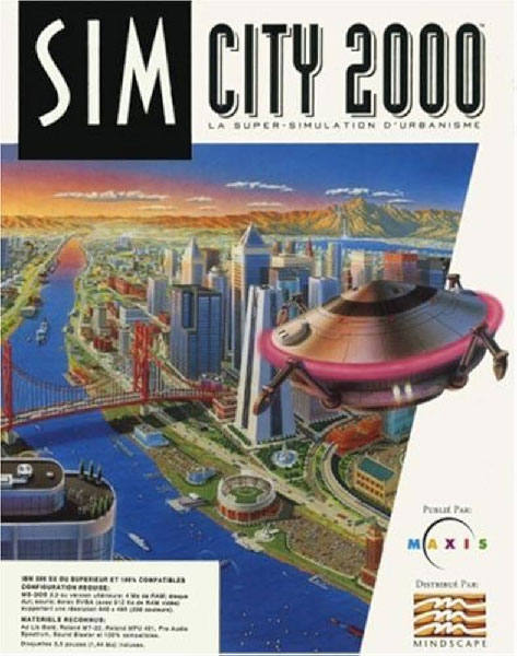 SimCity 2000 - Jaquette officielle du jeu de simulation urbaine de Maxis (1993)