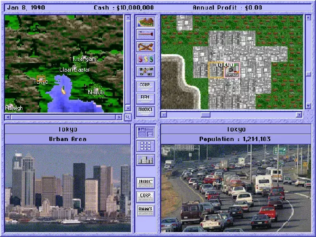 Vue d'une ville et du trafic routier dans Capitalism