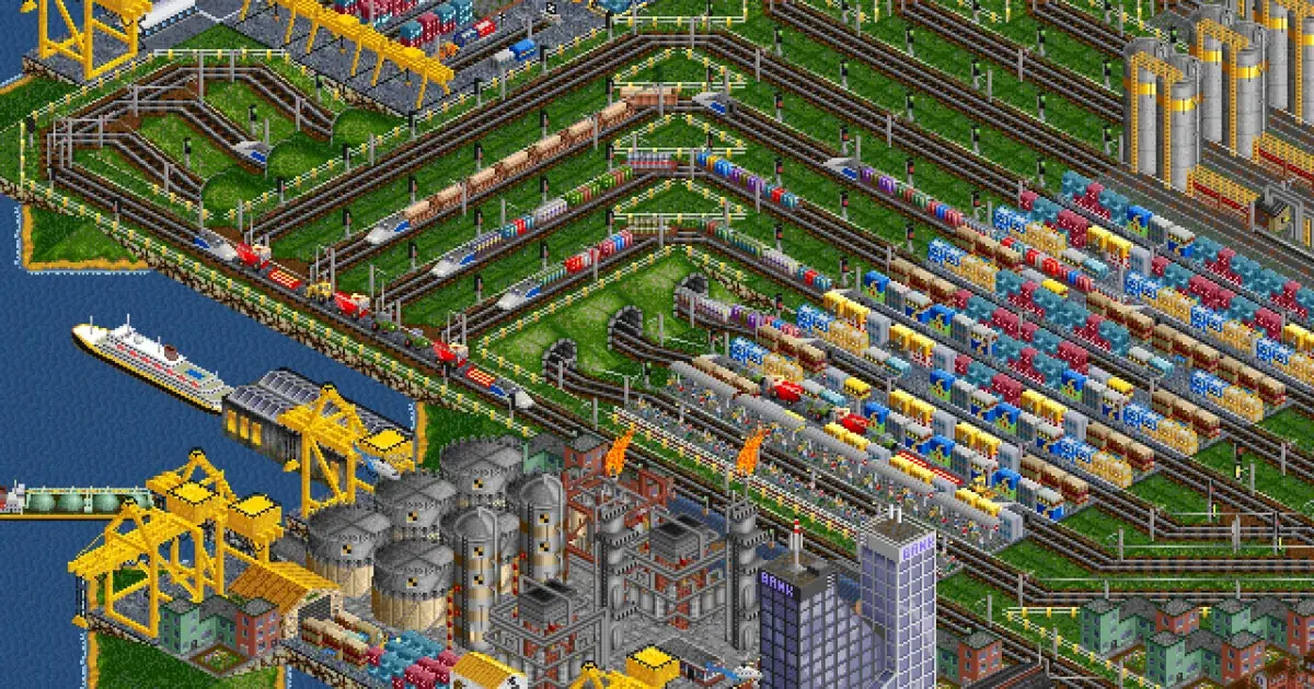 Gare et voies de train dans Transport Tycoon Deluxe