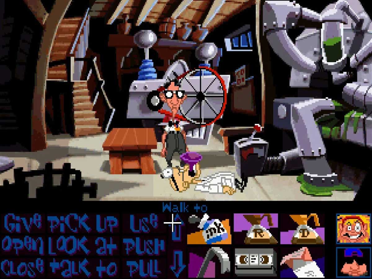 Bernard Bernoulli au laboratoire du Dr. Fred dans Day of the Tentacle