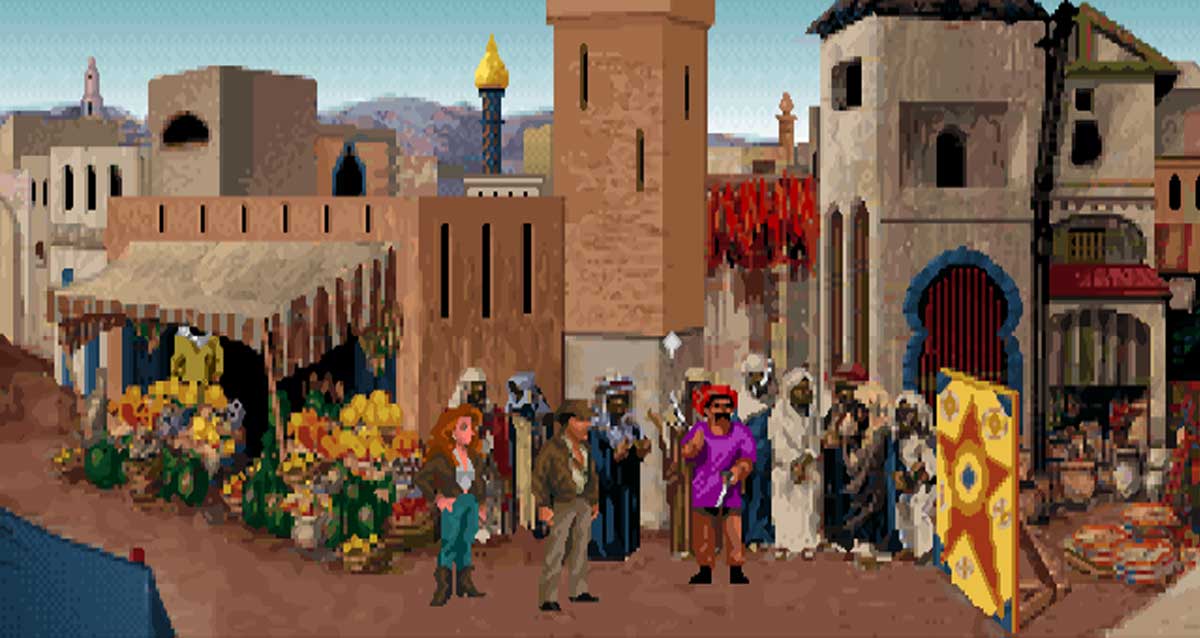 Indiana Jones au marché dans un pays arabe - Fate of Atlantis
