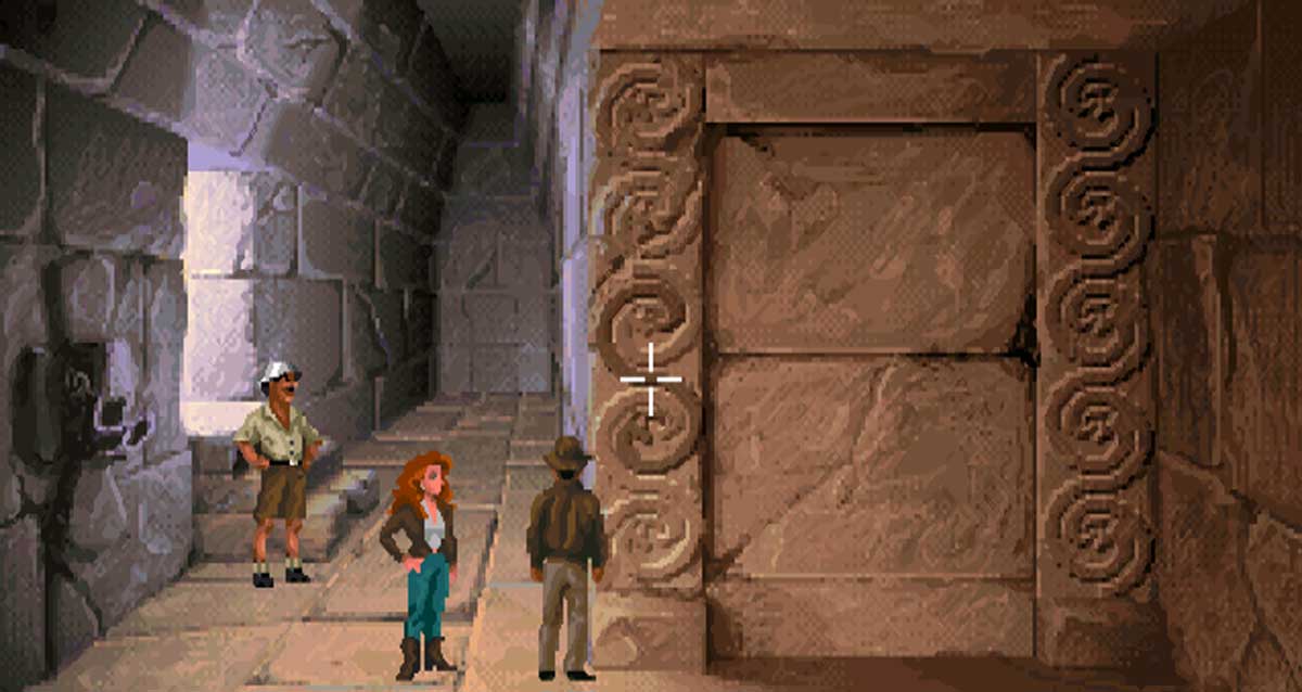 Indiana Jones dans un temple ou vestiges - Fate of Atlantis