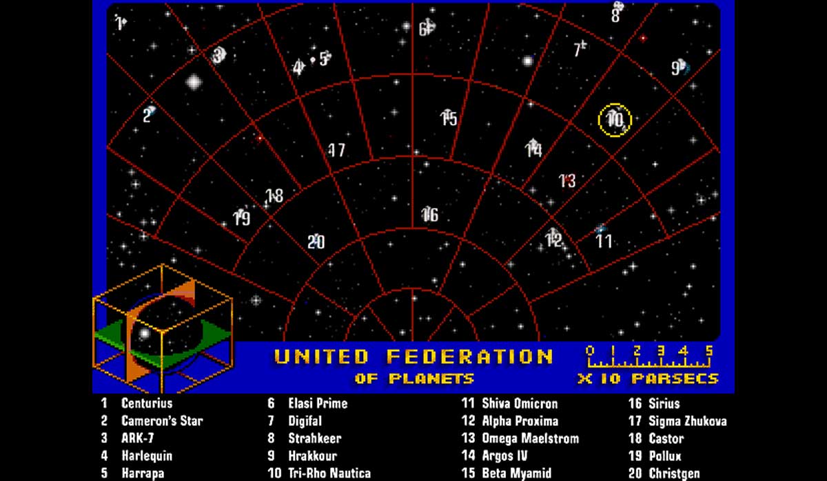 La carte du manuel Star Trek 25th Anniversary pour naviguer entre les secteurs