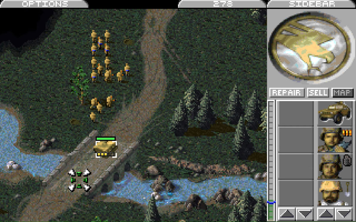 Command and Conquer - Des troupes GDI qui franchissent un pont