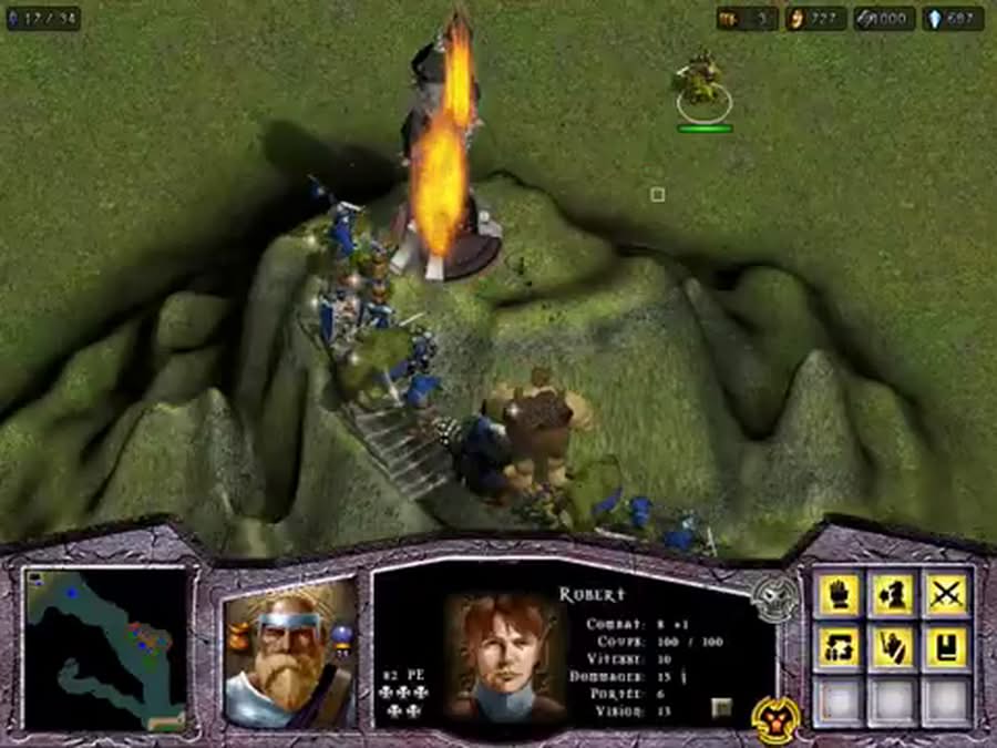 Tour de mages en feu après l'assaut dans Warlords Battlecry