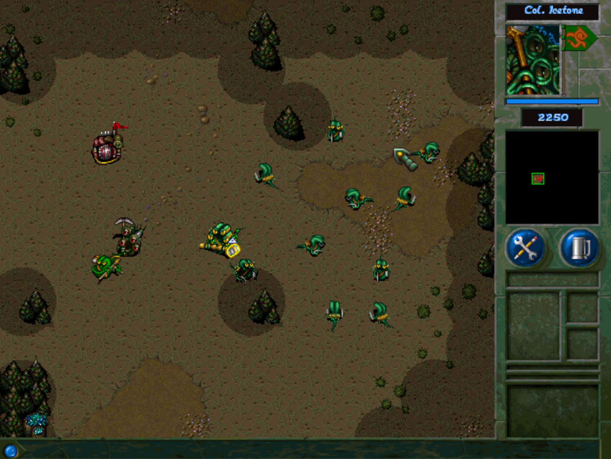 Armée Eaggra avec le chef tenant son puissant marteau dans War Wind