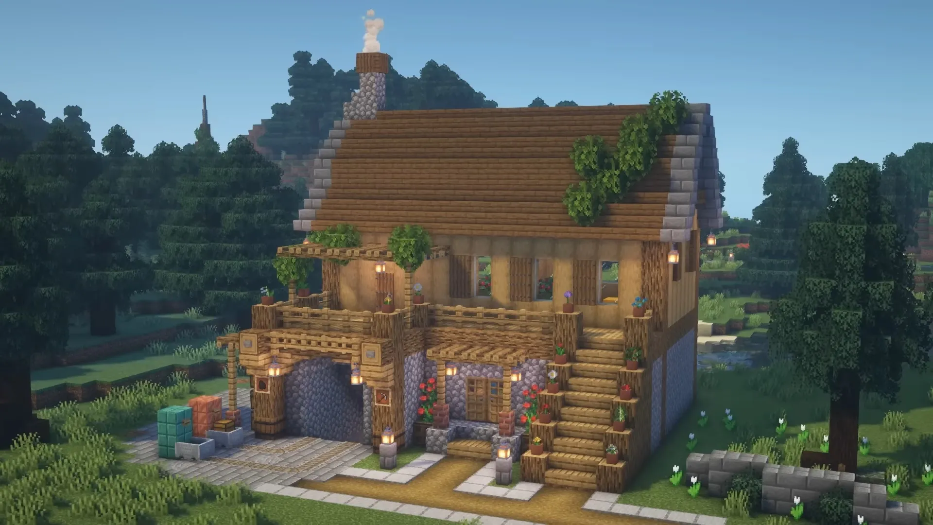 Maison construite dans Minecraft