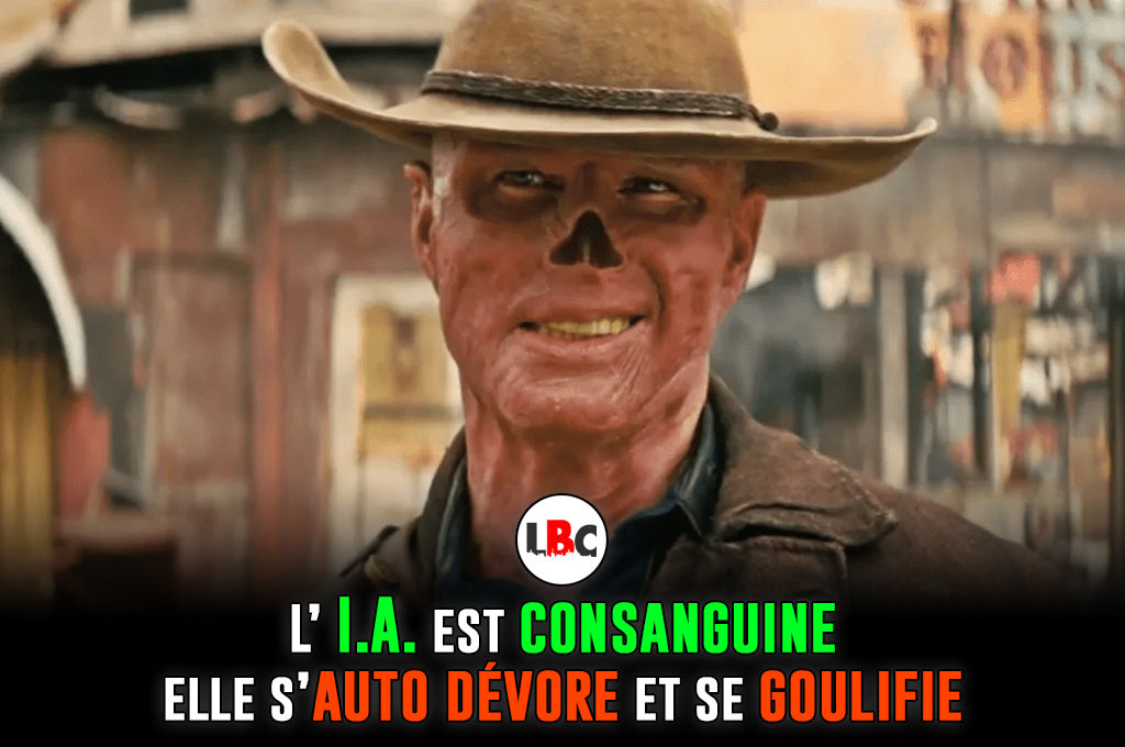 Portrait de Cooper Howard, la Goule de la série Fallout, illustrant la déchéance et la mutation d'un modèle d'IA en fin de vie