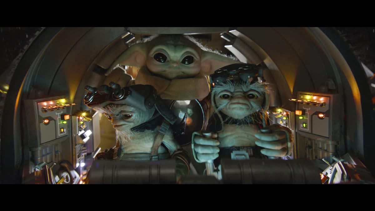 Grogu et les Anzellans dans le cockpit dans The Mandalorian 2026