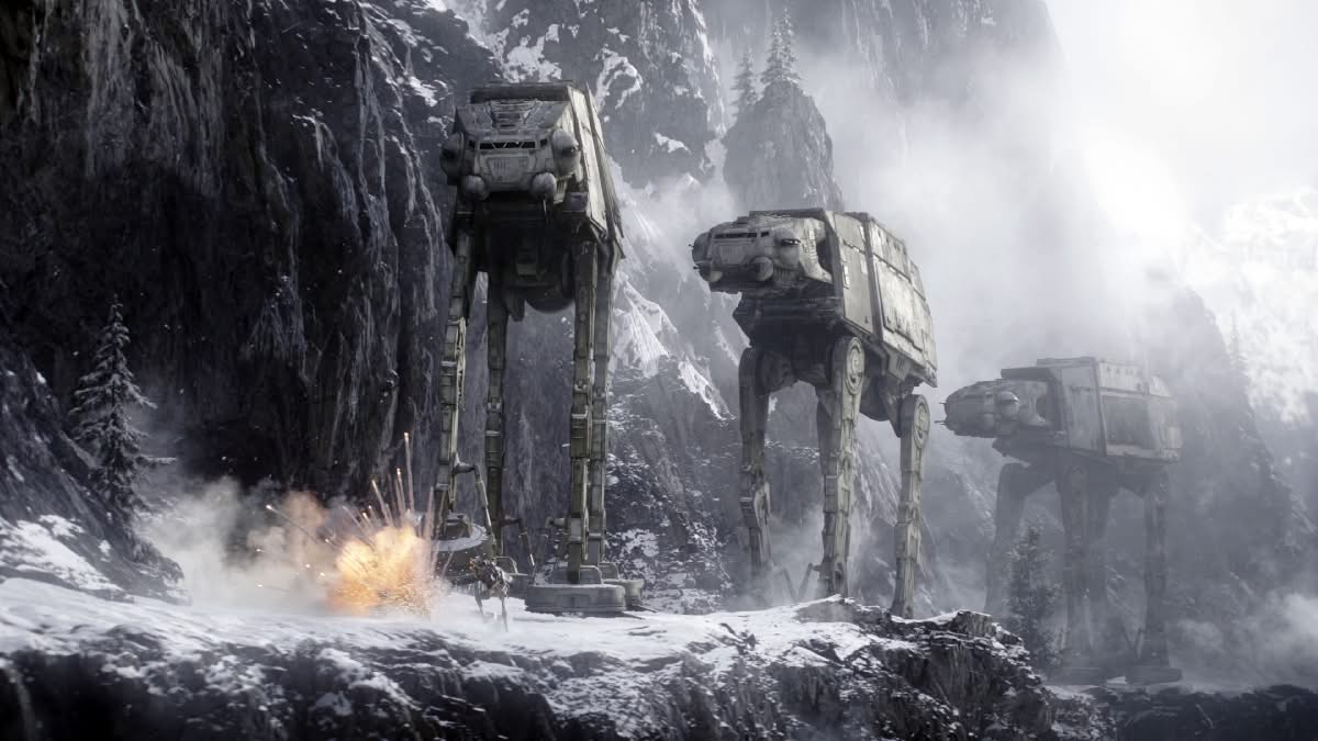 Les trois TB-TT impériaux dans la neige dans The Mandalorian 2026