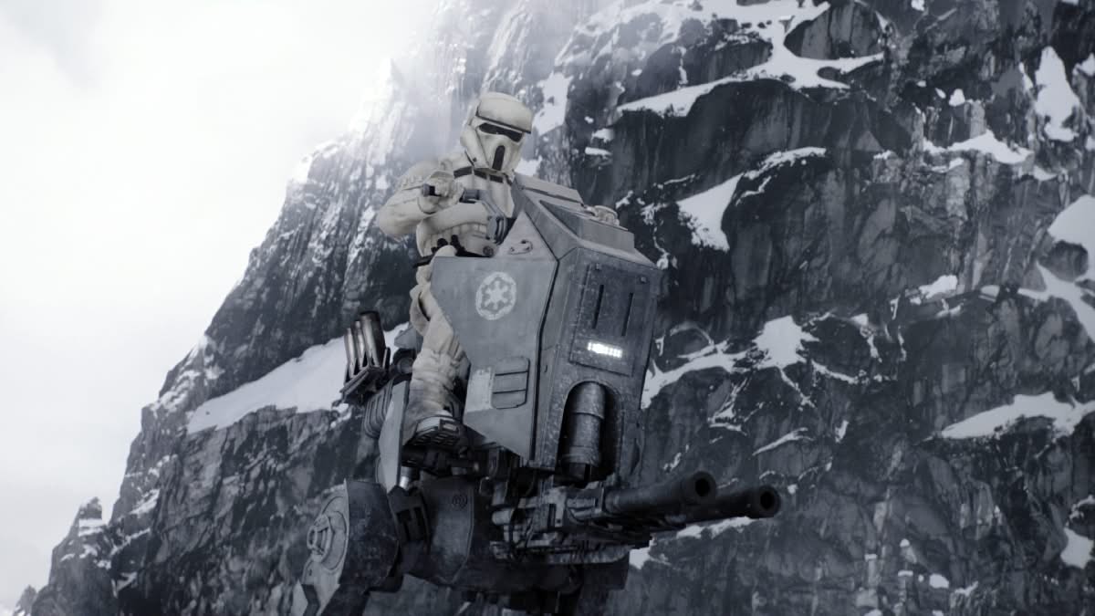 Un Stormtrooper sur bipode dans The Mandalorian 2026