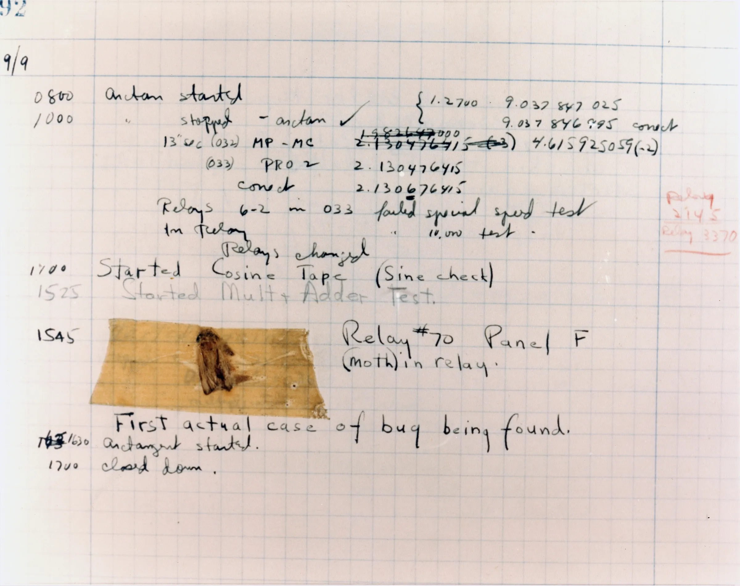 Le journal de bord avec le Bug