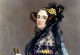 Colorized engraving of Ada Lovelace, the first computer programmer in Victorian dress.